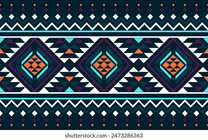 Southwest Aztec geometric Native American Mexican Navajo tribal ethnic seamless pattern fabric colorful design vector for textile printing 