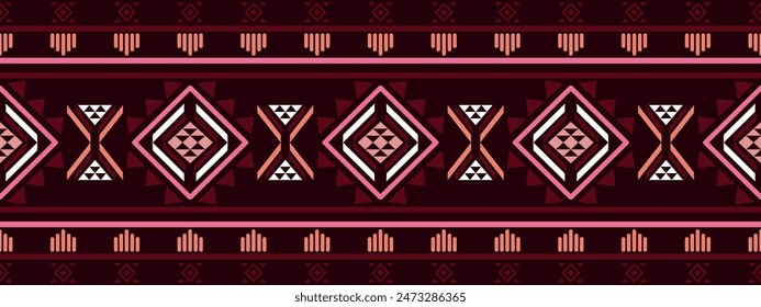 Southwest Aztec geometric Native American Mexican Navajo tribal ethnic seamless pattern fabric colorful design vector for textile printing 