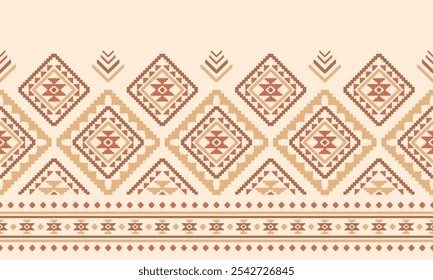 Southwest Aztec geometric Native American Mexican Navajo tribal ethnic seamless pattern fabric colorful design vector for textile printing
