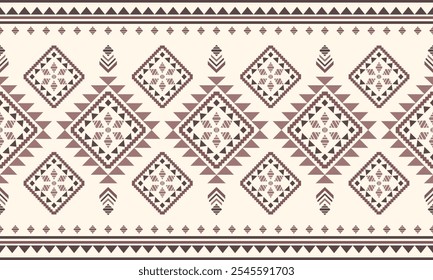 Southwest Aztec geometric Native American Mexican Navajo tribal ethnic seamless pattern fabric colorful design vector for textile printing