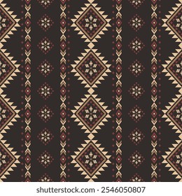 Southwest Aztec geometric Native American Mexican Navajo tribal ethnic seamless pattern fabric colorful design vector for textile printing
