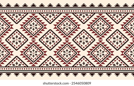Southwest Aztec geometric Native American Mexican Navajo tribal ethnic seamless pattern fabric colorful design vector for textile printing