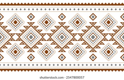 Southwest Aztec geometric Native American Mexican Navajo tribal ethnic seamless pattern fabric colorful design vector for textile printing