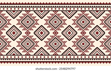 Southwest Aztec geometric Native American Mexican Navajo tribal ethnic seamless pattern fabric colorful design vector for textile printing