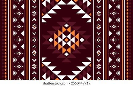 Southwest Aztec geometric Native American Mexican Navajo tribal ethnic seamless pattern fabric colorful design vector for textile printing