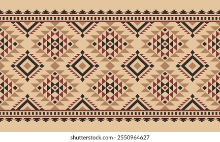 Sudoeste Asteca geométrica ameríndia mexicana Navajo tribal étnica padrão uniforme tecido vetor de design colorido para impressão têxtil