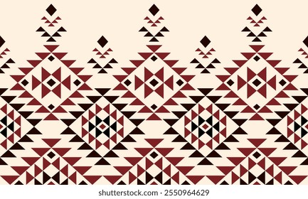 Sudoeste Asteca geométrica ameríndia mexicana Navajo tribal étnica padrão uniforme tecido vetor de design colorido para impressão têxtil