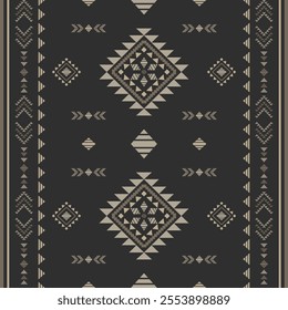 Southwest Aztec geometric Native American Mexican Navajo tribal ethnic seamless pattern fabric colorful design vector for textile printing