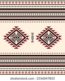 Southwest Aztec geometric Native American Mexican Navajo tribal ethnic boho indian texture ornament seamless pattern fabric colorful design vector for woven textile printing blanket rug carpet fashion