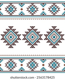 Southwest Aztec geometric Native American Mexican Navajo tribal ethnic boho indian texture ornament seamless pattern fabric colorful design vector for woven textile printing blanket rug carpet fashion