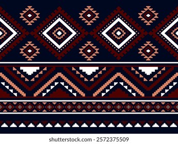 Southwest Aztec geometric Native American Mexican Navajo tribal ethnic boho indian texture ornament seamless pattern fabric colorful design vector for woven textile printing blanket rug carpet fashion