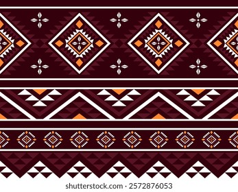 Southwest Aztec geometric Native American Mexican Navajo tribal ethnic boho indian texture ornament seamless pattern fabric colorful design vector for woven textile printing blanket rug carpet fashion