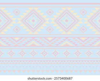 Southwest Aztec geometric Native American Mexican Navajo tribal ethnic boho indian texture ornament seamless pattern fabric colorful design vector for woven textile printing blanket rug carpet fashion