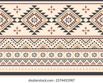 Southwest Aztec geometric Native American Mexican Navajo tribal ethnic boho indian texture ornament seamless pattern fabric colorful design vector for woven textile printing blanket rug carpet fashion