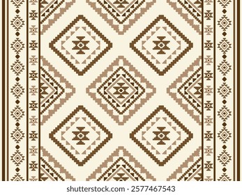 Southwest Aztec geometric Native American Mexican Navajo tribal ethnic boho indian texture ornament seamless pattern fabric colorful design vector for woven textile printing blanket rug carpet fashion