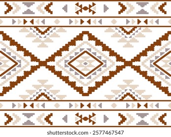 Southwest Aztec geometric Native American Mexican Navajo tribal ethnic boho indian texture ornament seamless pattern fabric colorful design vector for woven textile printing blanket rug carpet fashion