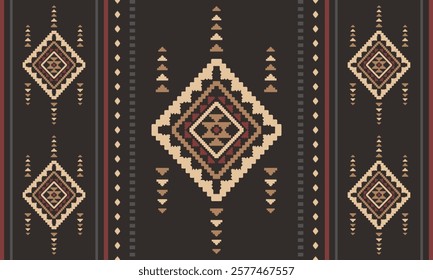 Southwest Aztec geometric Native American Mexican Navajo tribal ethnic boho indian texture ornament seamless pattern fabric colorful design vector for woven textile printing blanket rug carpet fashion