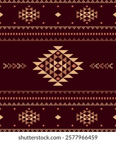 Southwest Aztec geometric Native American Mexican Navajo tribal ethnic boho indian texture ornament seamless pattern fabric colorful design vector for woven textile printing blanket rug carpet fashion