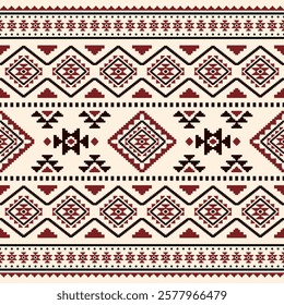 Southwest Aztec geometric Native American Mexican Navajo tribal ethnic boho indian texture ornament seamless pattern fabric colorful design vector for woven textile printing blanket rug carpet fashion