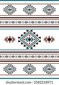 Southwest Aztec geometric Native American Mexican Navajo tribal ethnic boho indian texture ornament seamless pattern fabric colorful design vector for woven textile printing blanket rug carpet fashion