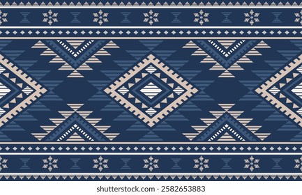 Southwest Aztec geometric Native American Mexican Navajo tribal ethnic boho indian texture ornament seamless pattern fabric colorful design vector for woven textile printing blanket rug carpet fashion
