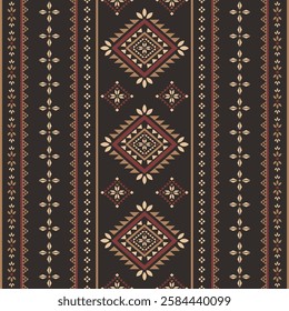 Southwest Aztec geometric Native American Mexican Navajo tribal ethnic boho indian texture ornament seamless pattern fabric colorful design vector for woven textile printing blanket rug carpet fashion