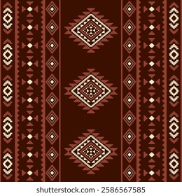 Southwest Aztec geometric Native American Mexican Navajo tribal ethnic boho indian texture ornament seamless pattern fabric colorful design vector for woven textile printing blanket rug carpet fashion