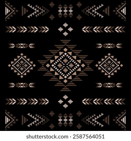 Southwest Aztec geometric Native American Mexican Navajo tribal ethnic boho indian texture ornament seamless pattern fabric colorful design vector for woven textile printing blanket rug carpet fashion