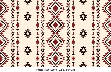 Southwest Aztec geometric Native American Mexican Navajo tribal ethnic boho indian texture ornament seamless pattern fabric colorful design vector for woven textile printing blanket rug carpet fashion