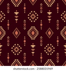 Southwest Aztec geometric Native American Mexican Navajo tribal ethnic boho indian texture ornament seamless pattern fabric colorful design vector for woven textile printing blanket rug carpet fashion