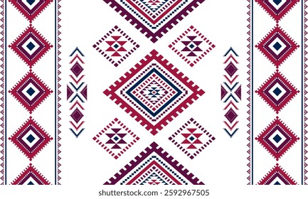 Southwest Aztec geometric Native American Mexican Navajo tribal ethnic boho indian texture ornament seamless pattern fabric colorful design vector for woven textile printing blanket rug carpet fashion