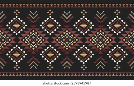 Southwest Aztec geometric Native American Mexican Navajo tribal ethnic boho indian texture ornament seamless pattern fabric colorful design vector for woven textile printing blanket rug carpet fashion