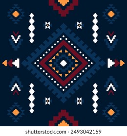 Southwest geometric seamless patterns Aztec Navajo Native American tribal ethnic colorful for textile printing