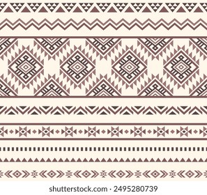 Southwest geometric seamless patterns Aztec Navajo Native American tribal ethnic colorful for textile printing