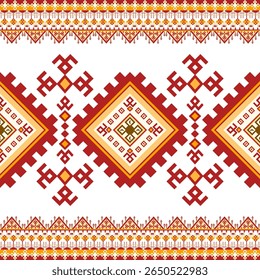 formes géométriques du sud-ouest motifs harmonieux Aztec Navajo arrière-plan natif américain, style de broderie d'illustration vectorielle