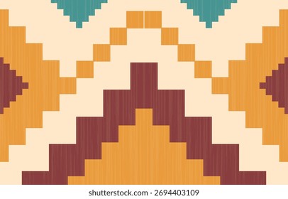 Southwest Native American seamless pattern, boho tribal Aztec Navajo geometric textile design, desert ethnic fabric background.