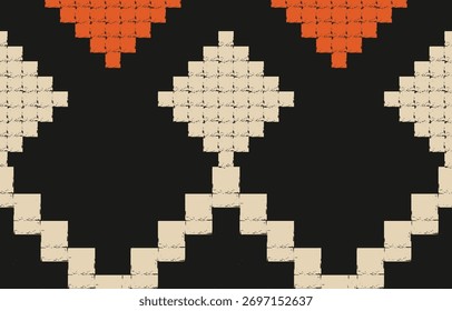 Southwest Native American seamless pattern, boho tribal Aztec Navajo geometric textile design, desert ethnic fabric background.