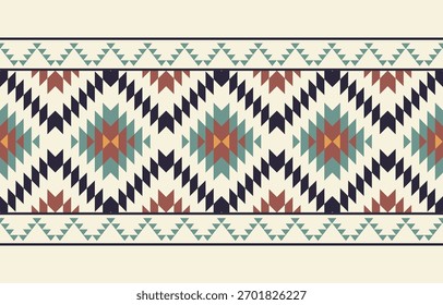 Sudoeste nativo americano padrão sem emenda, boho tribal Aztec Navajo geométrico design têxtil, fundo de tecido étnico deserto.