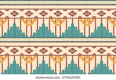 Southwest Native American seamless pattern, boho tribal Aztec Navajo geometric textile design, desert ethnic fabric background.