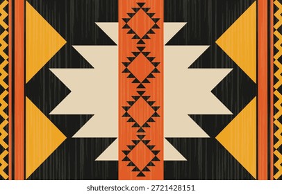 Patrón sin costuras de los nativos americanos del suroeste, diseño textil geométrico azteca navajo boho tribal, fondo de tela étnica del desierto.