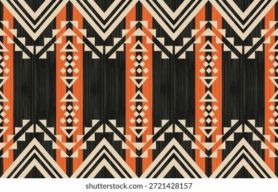 Patrón sin costuras de los nativos americanos del suroeste, diseño textil geométrico azteca navajo boho tribal, fondo de tela étnica del desierto.