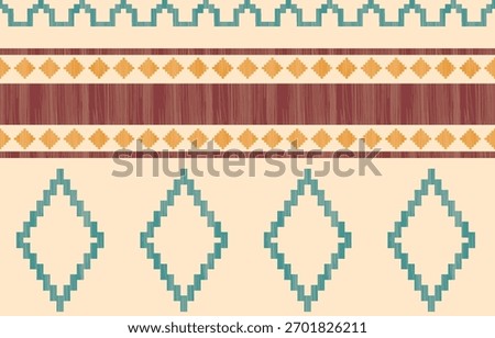 Southwest Native American seamless pattern, boho tribal Aztec Navajo geometric textile design, desert ethnic fabric background.
