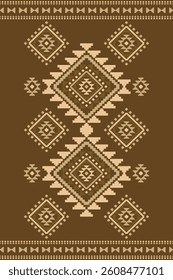 Southwest Native seamless pattern ethnic tribal Aztec geometric Navajo Native American fabric earth tone design vector for textile printing