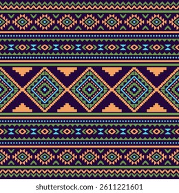 Southwest Native seamless pattern ethnic tribal Aztec geometric Navajo Native American fabric colorful design vector for textile print