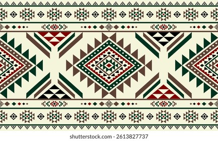 Southwest Native seamless pattern ethnic tribal Aztec geometric Navajo Native American fabric colorful design vector for textile print
