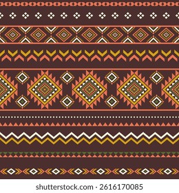 Southwest Native seamless pattern ethnic tribal Aztec geometric Navajo Native American fabric colorful design vector for textile print