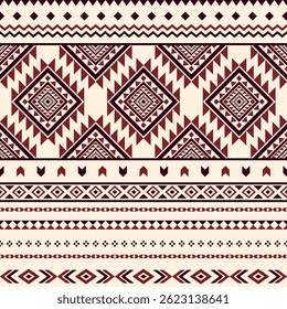 Southwest Native seamless pattern ethnic tribal Aztec geometric Navajo Native American fabric colorful design vector for textile print