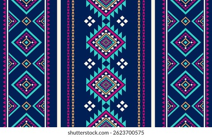 Vector de diseño colorido de tela nativa americana nativa navajo geométrica azteca de patrón inconsútil étnico nativo del suroeste para la impresión textil