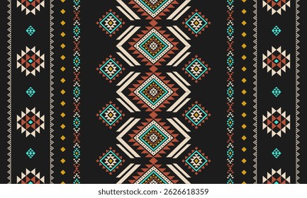 Southwest Native seamless pattern ethnic tribal Aztec geometric Navajo Native American fabric colorful design vector for textile print