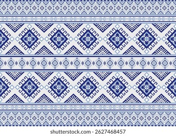 Sudoeste Nativo sem emenda padrão étnico tribal asteca geométrica Navajo Nativo americano tecido azul vetor de design de tom para impressão têxtil